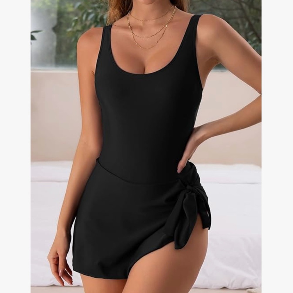 NEW! One Piece Tummy Control Swimdress Swimsuit Bathing Suit